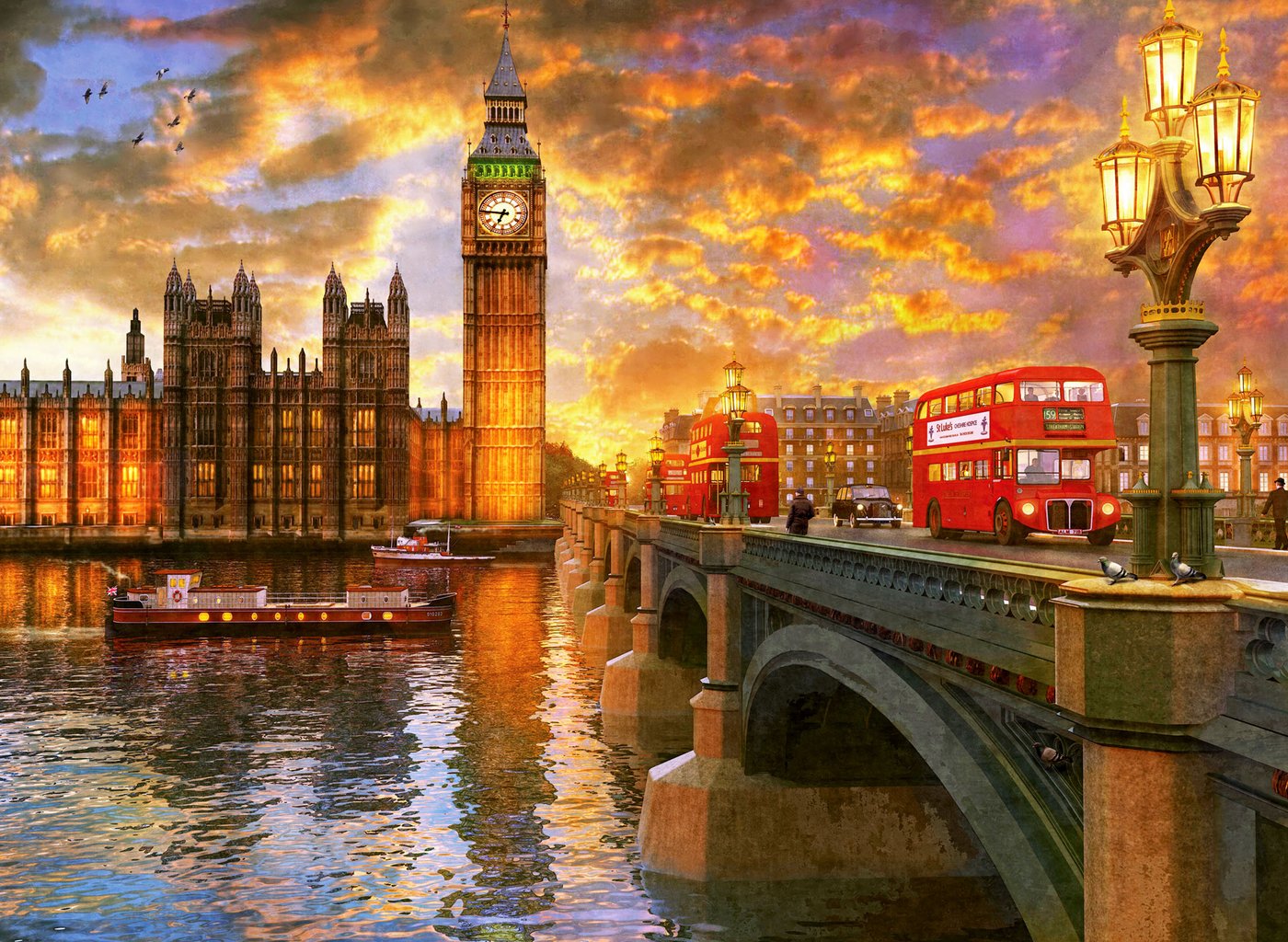 Westminster Sunset by Davison Dominic – 1000 Piece Jigsaw Puzzle (Anatolian)