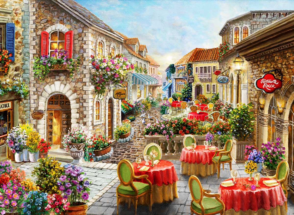 Fiori Caffes – 1000 Piece Jigsaw Puzzle (Anatolian)
