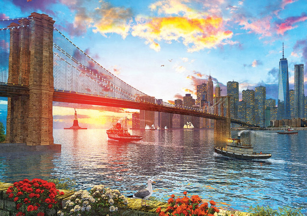 Sunset in New York – 1000 Piece Jigsaw Puzzle (Art Puzzle)