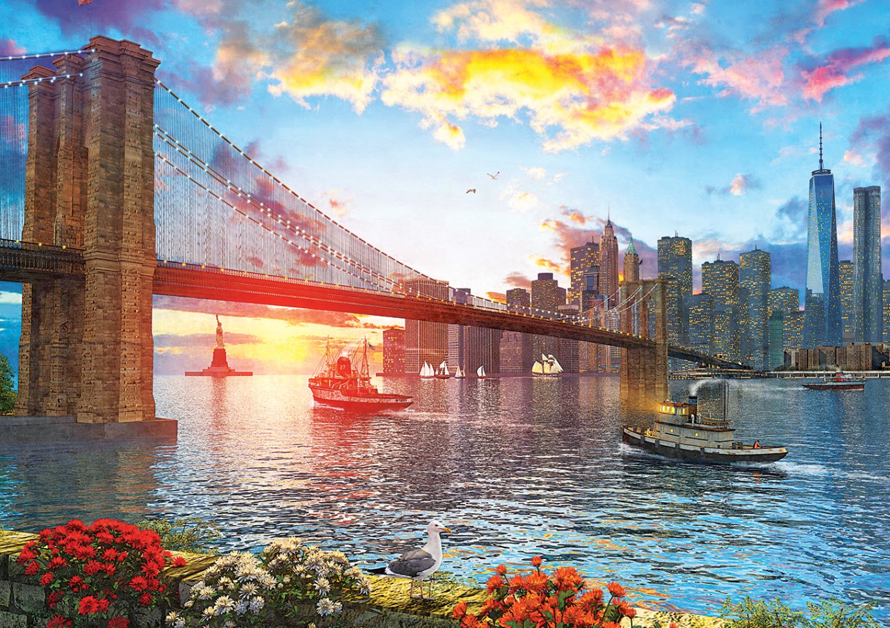 Sunset in New York – 1000 Piece Jigsaw Puzzle (Art Puzzle)