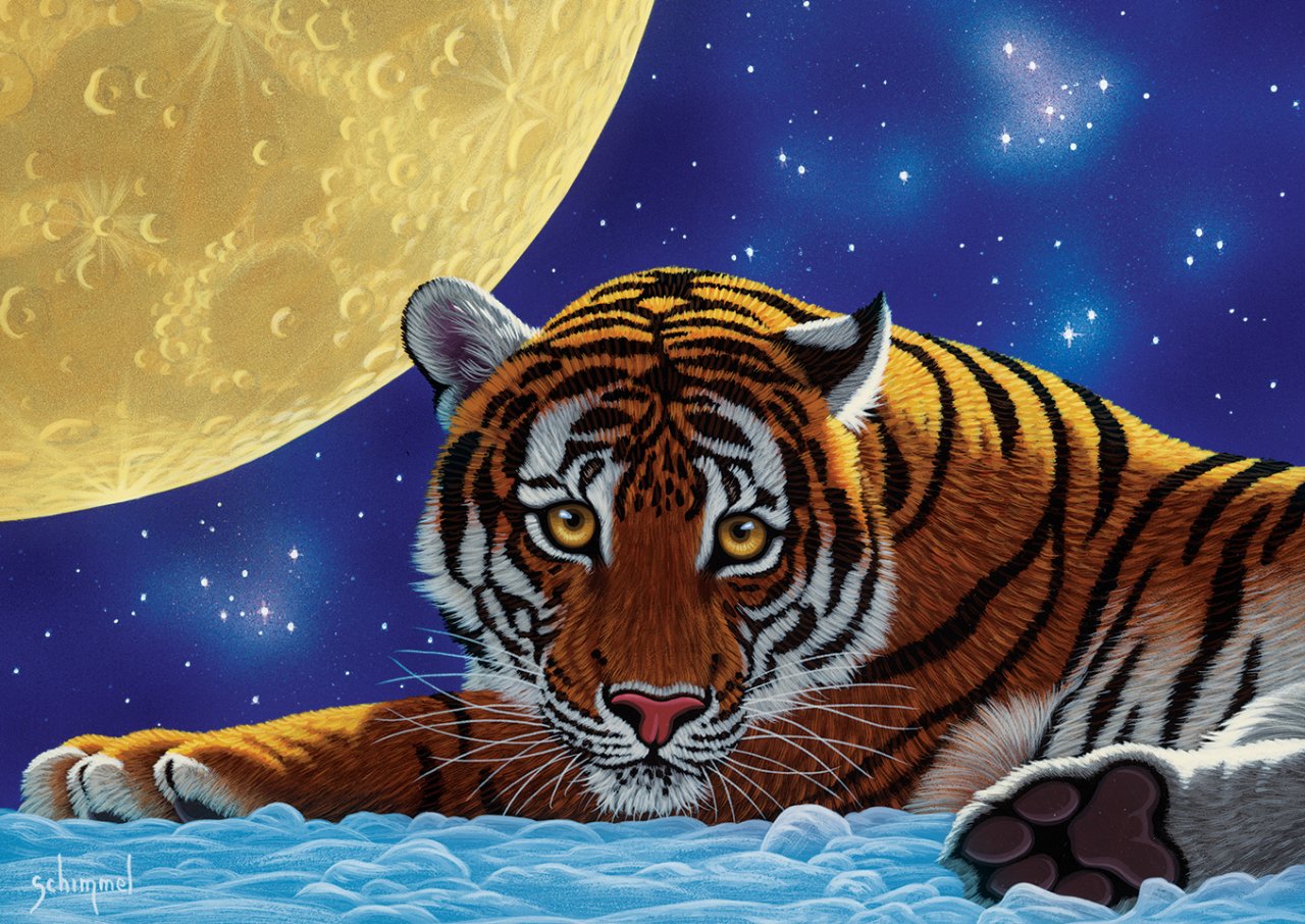 Moon Tiger – 500 Piece Jigsaw Puzzle (Art Puzzle)