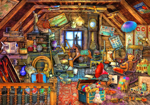 Artwork: Hidden Object Attic – 1500 Piece Jigsaw Puzzle (Bluebird Puzzle)