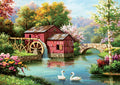 Red Old Mill – 1000 Piece Jigsaw Puzzle (Art Puzzle)