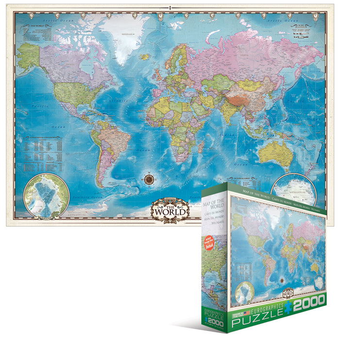 World Map In 2000 Eurographics - World Map - 2000 Piece Jigsaw Puzzle – 🧩 Puzzles Galore