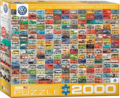 Eurographics - Volkswagen Groovy Bus Collage - 2000 Piece Jigsaw Puzzle
