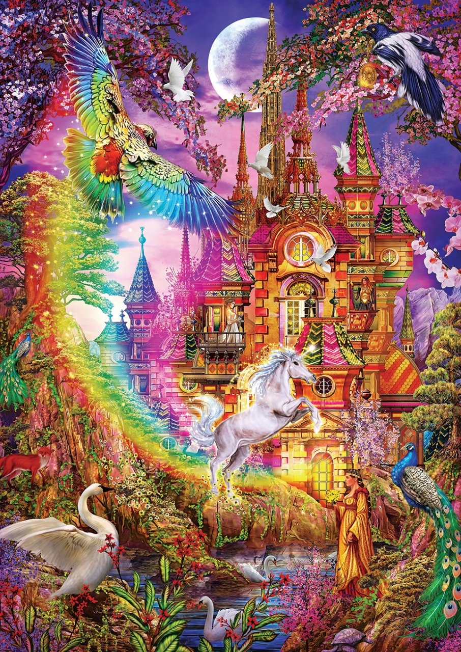 Rainbow Castle – 500 Piece Jigsaw Puzzle (Art Puzzle)