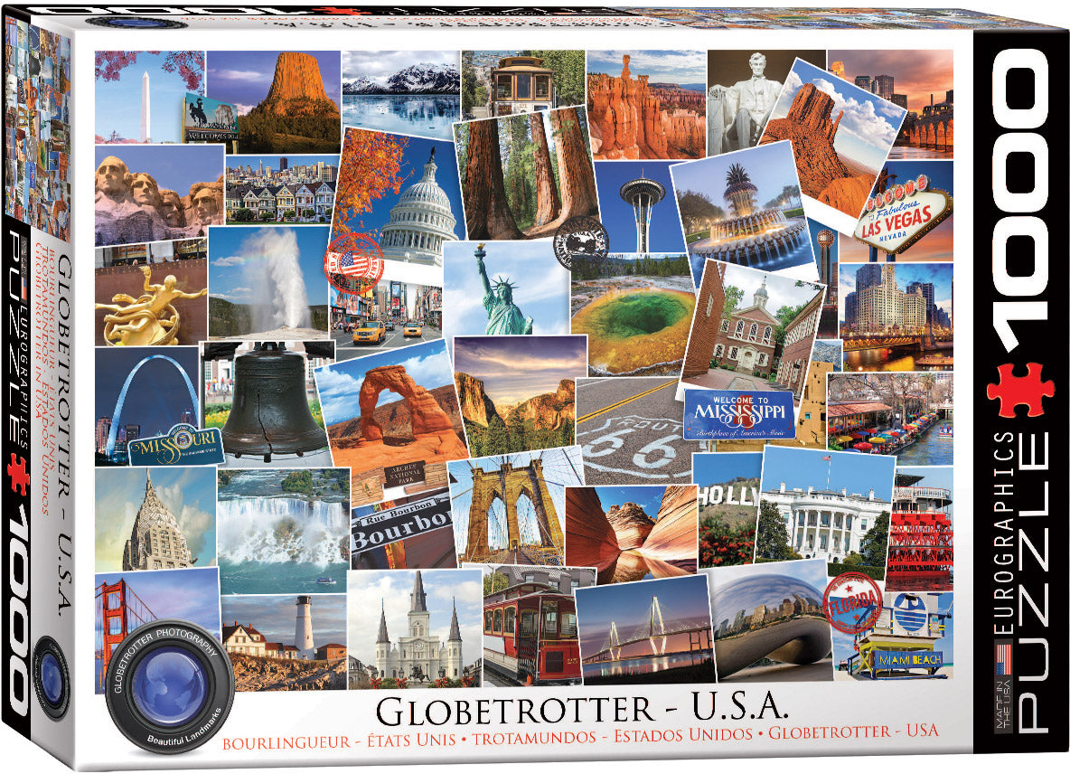 Globetrotter USA – 1000 Piece Jigsaw Puzzle (Eurographics)