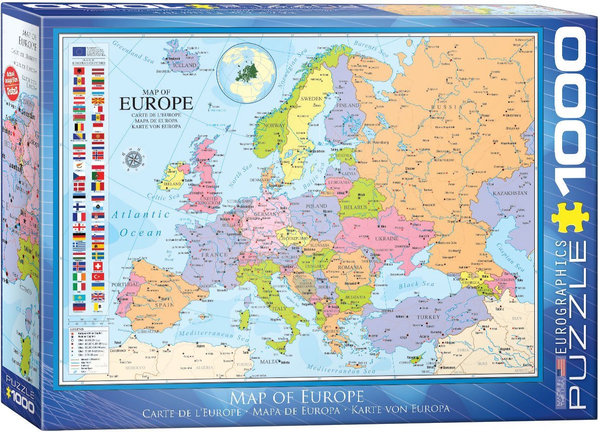 Map of Europe – 1000 Piece Jigsaw Puzzle (Eurographics)