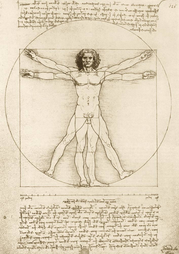 The Vitruvian Man, 1490 by Leonardo Da Vinci – 1000 Piece Jigsaw Puzzle (Bluebird Puzzle)