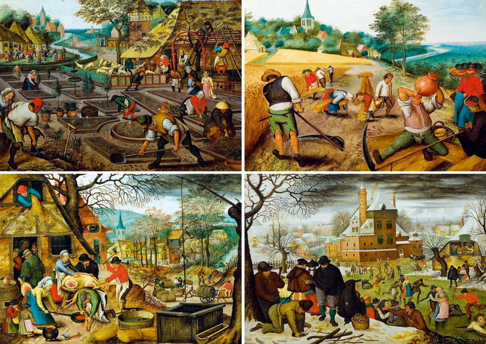 The Four Seasons by Pieter Brueghel the Younger – 1000 Piece Jigsaw Puzzle (Bluebird Puzzle)