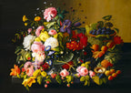 Still Life, Flowers and Fruit, 1855 by Severin Roesen – 1000 Piece Jigsaw Puzzle (Bluebird Puzzle)