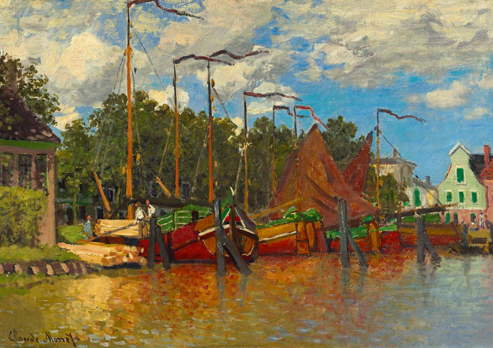 Boats at Zaandam, 1871 by Claude Monet – 1000 Piece Jigsaw Puzzle (Bluebird Puzzle)