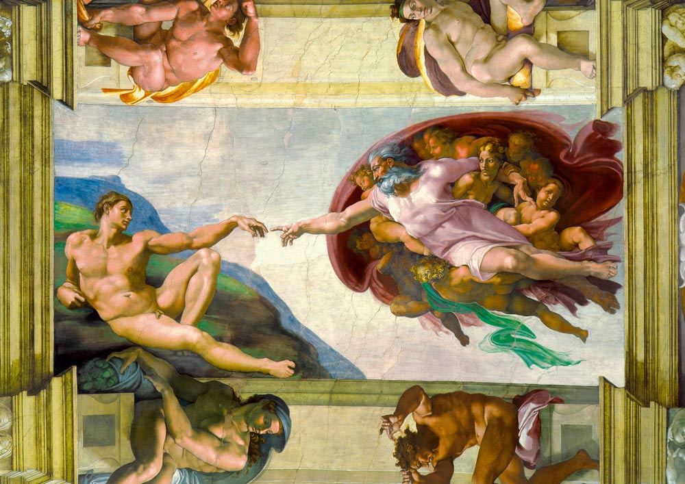 The Creation of Adam, 1511 by Michelangelo – 1000 Piece Jigsaw Puzzle (Bluebird Puzzle)