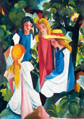 Four Girls, 1913 by August Macke – 1000 Piece Jigsaw Puzzle (Bluebird Puzzle)