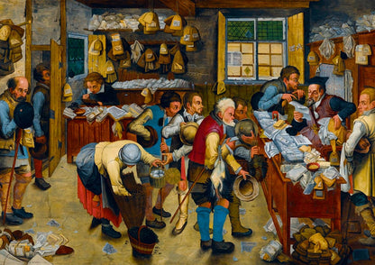 Bluebird Puzzle - Pieter Brueghel the Younger - The Tax-collector's Office, 1615 - 1000 Piece Jigsaw Puzzle
