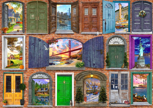 Bluebird Puzzle - Doors of USA - 2000 Piece Jigsaw Puzzle