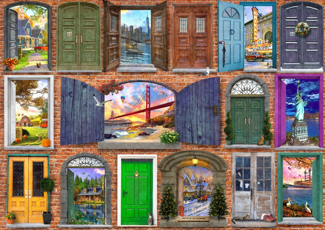 Bluebird Puzzle - Doors of USA - 2000 Piece Jigsaw Puzzle