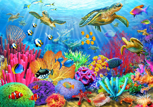 Bluebird Puzzle - Turtle Coral Reef - 1000 Piece Jigsaw Puzzle