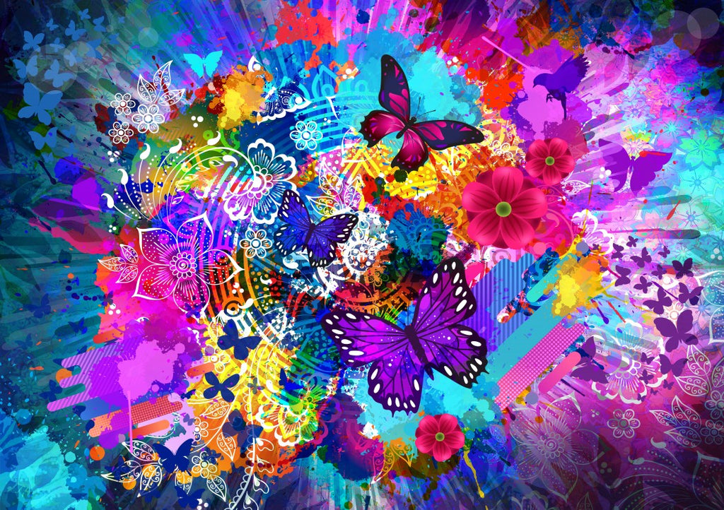 Flowers and Butterflies – 1000 Piece Jigsaw Puzzle (Bluebird Puzzle)