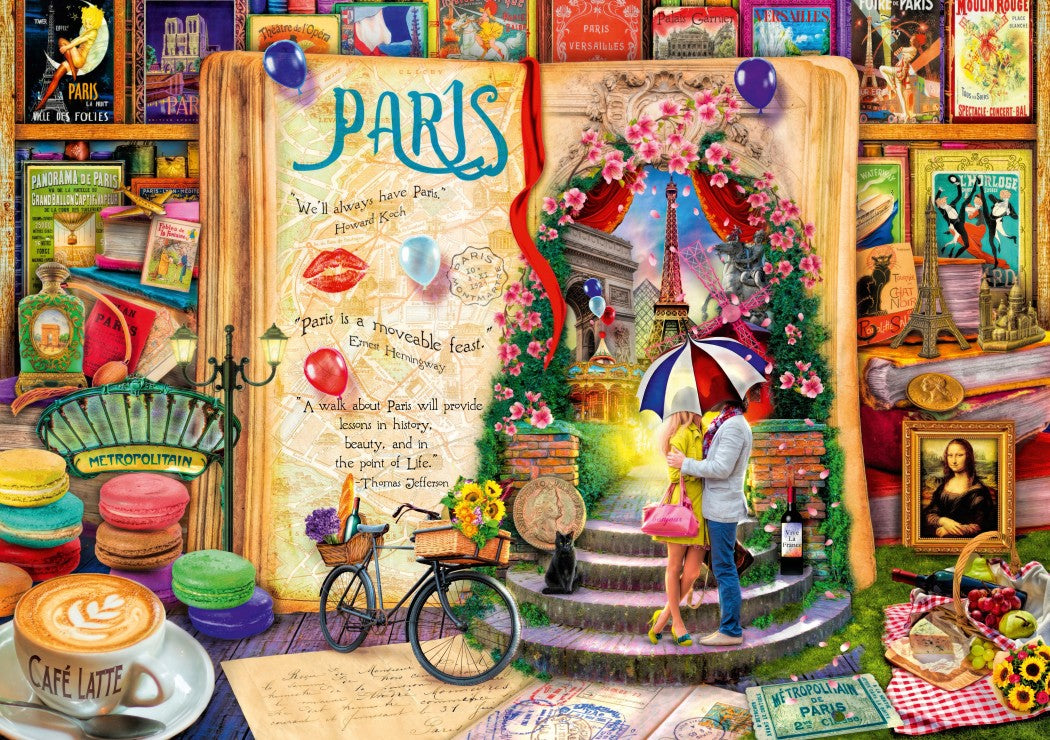 Bluebird Puzzle - Life is an Open Book Paris - 1000 Piece Jigsaw Puzzle