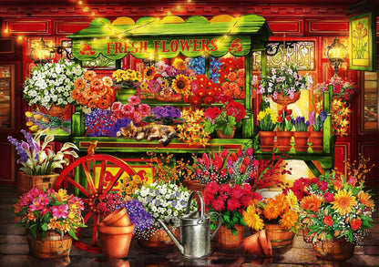 Bluebird Puzzle - Flower Market Stall - 1000 Piece Jigsaw Puzzle