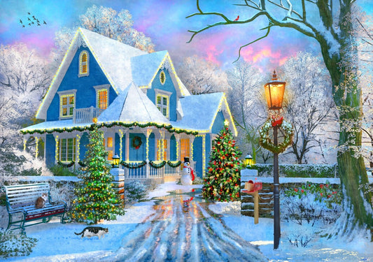 Bluebird Puzzle - Christmas at Home - 1000 Piece Jigsaw Puzzle