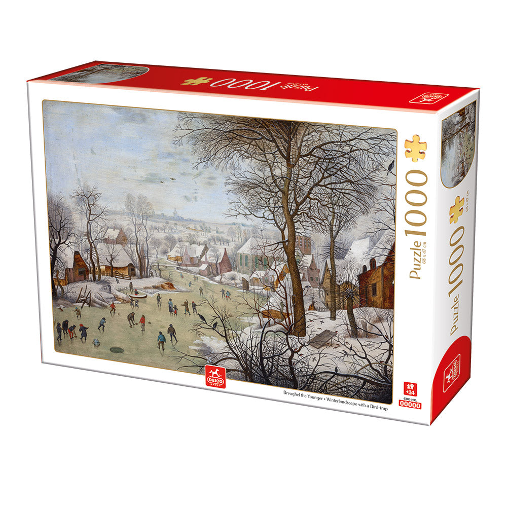 Winterlandscape with a Bird Traps by Brueghel the Younger – 1000 Piece Jigsaw Puzzle (Deico)