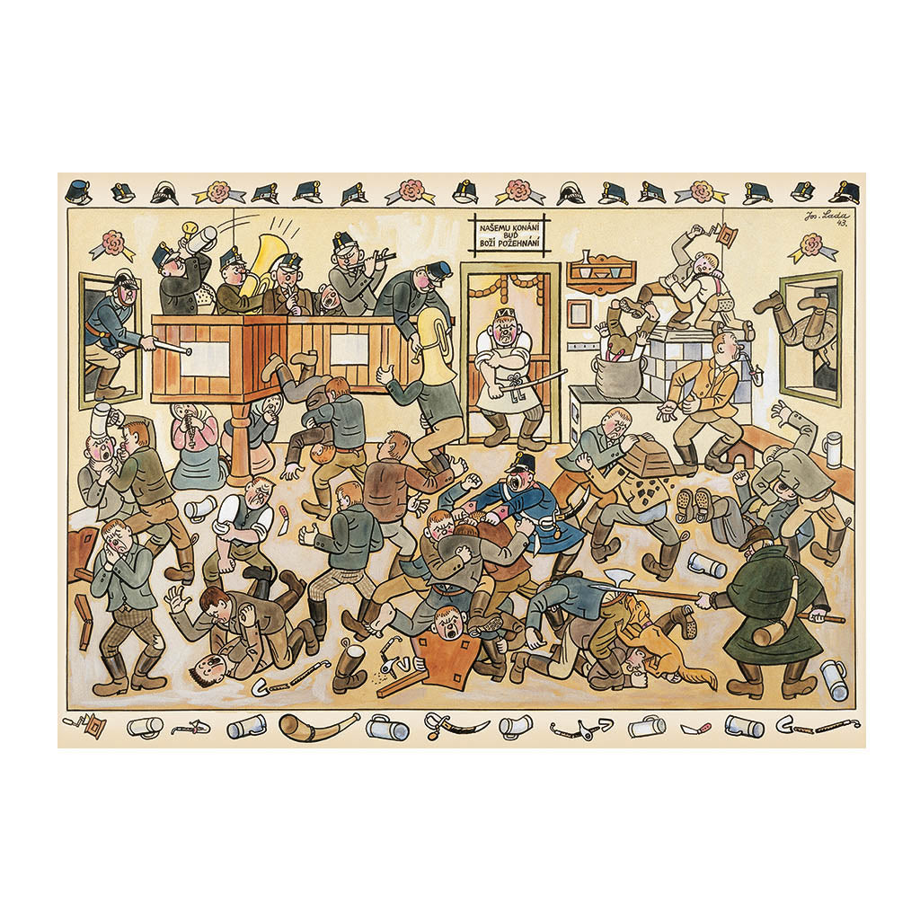 Fight in a Pub by Josef Lada – 1000 Piece Jigsaw Puzzle (Dino)