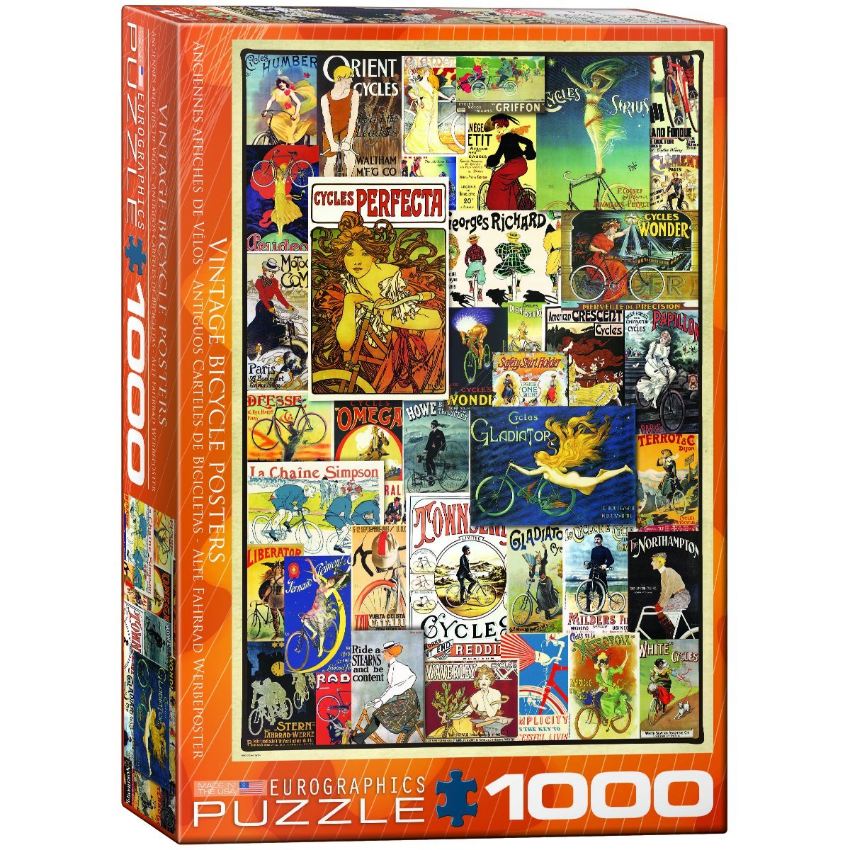Eurographics - Vintage Bicycle Posters - 1000 Piece Jigsaw Puzzle