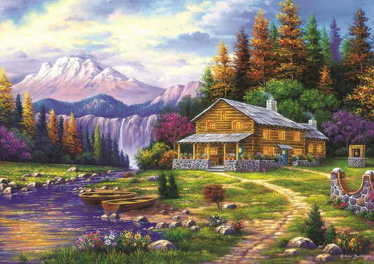 Art Puzzle - Sunset in the Mountains - 1000 piece jigsaw puzzle