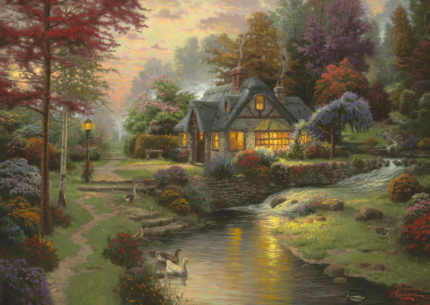 Peaceful evening by Thomas Kinkade – 1000 Piece Jigsaw Puzzle (Schmidt)