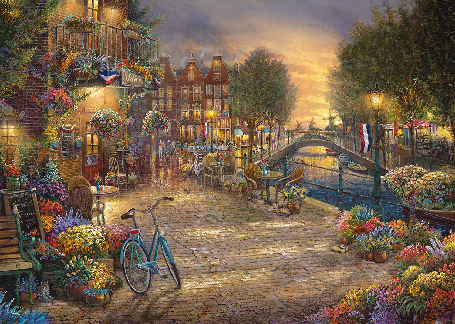 Amsterdam by Thomas Kinkade – 1000 Piece Jigsaw Puzzle (Schmidt)