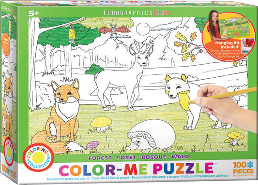 Eurographics 6111-0891 Color-Me Puzzle - Forest 100 Piece Jigsaw Puzzle