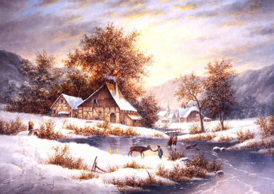 Grafika 00503 Dennis Lewan - Amber Sky Of Winter - 1000 Piece Jigsaw Puzzle