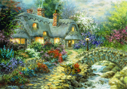 Bluebird Puzzle - Country Cottage - 1000 Piece Jigsaw Puzzle