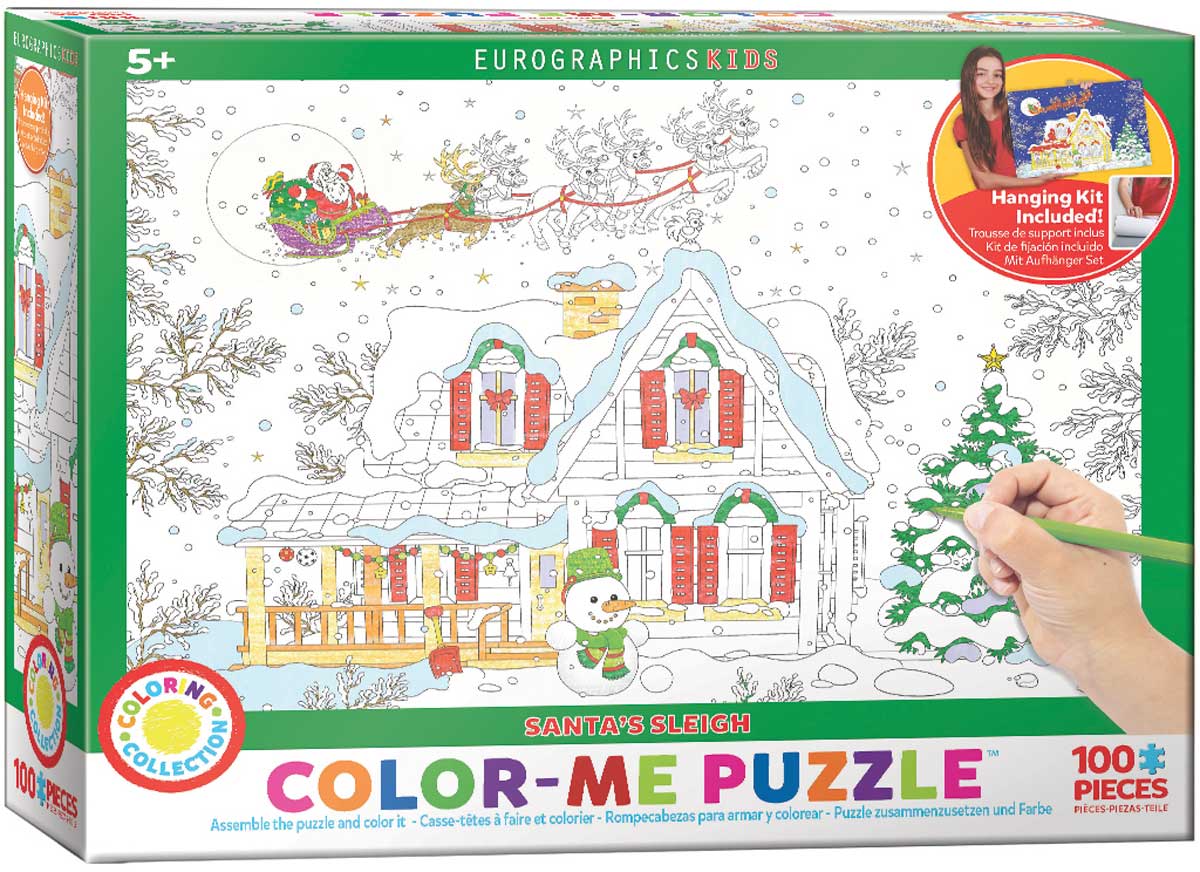 Eurographics 6111-0917 Color Me - Santa's Sleigh 100 Piece Jigsaw Puzzle