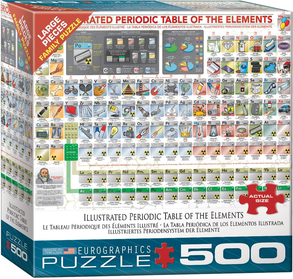 Illustrated Periodic Table of The Elements – 500 XXL Piece Jigsaw Puzzle (Eurographics)