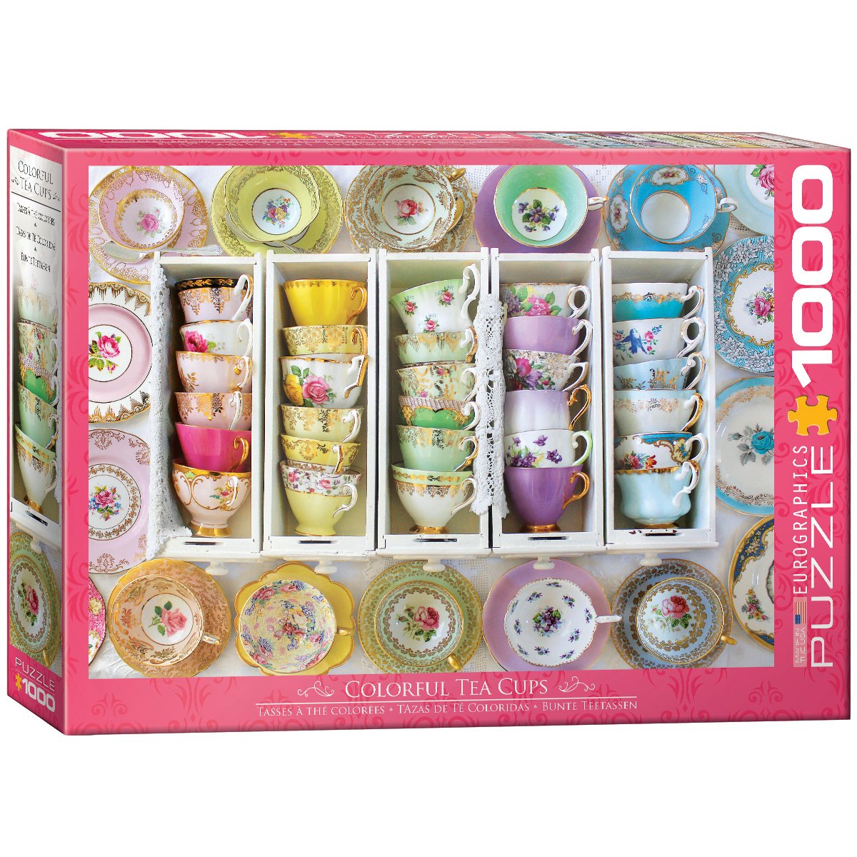 Tea Cups Boxes – 1000 Piece Jigsaw Puzzle (Eurographics)