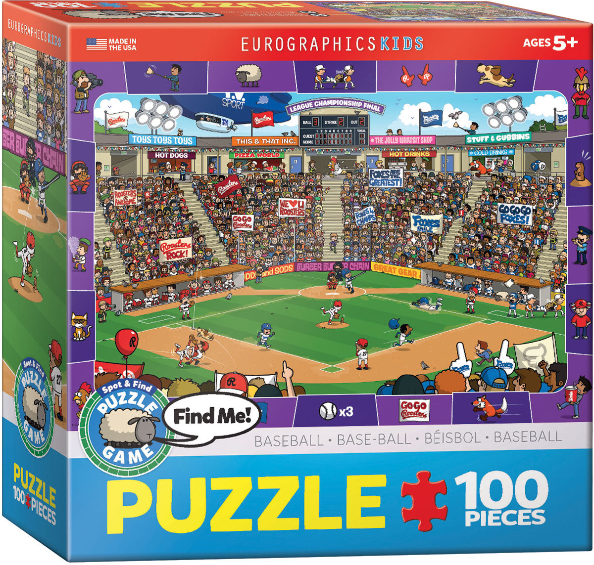 Eurographics 6100-0473 Find Me - Baseball 100 Piece Jigsaw Puzzle