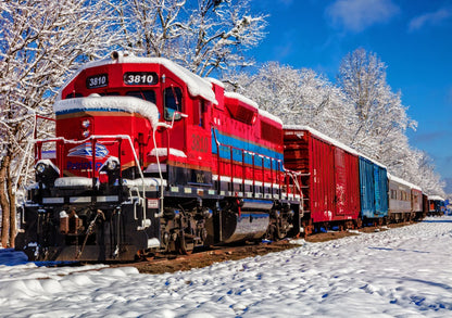 Bluebird Puzzle 70282 Red Train In The Snow 1500 Piece Jigsaw Puzzle