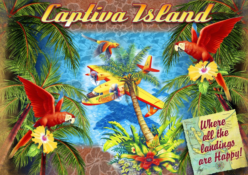 Bluebird Puzzle 70104 Parrot Palm Clipper 1500 Piece Jigsaw Puzzle