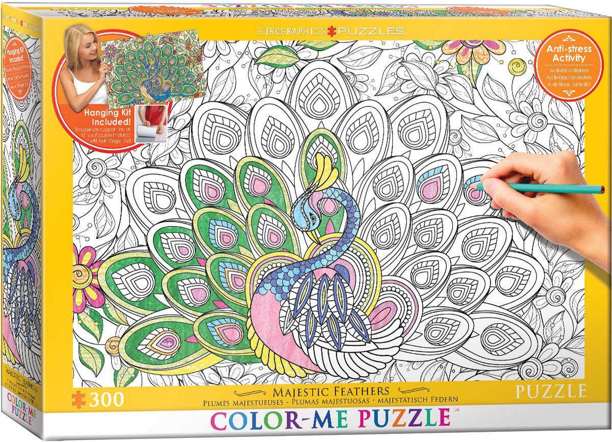 Eurographics 6033-0884 XXL Color Me - Majestic Feathers 300 Piece Jigsaw Puzzle