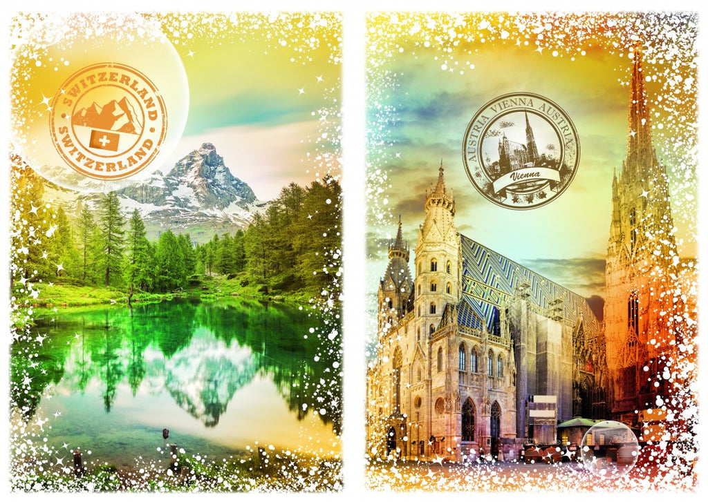 Travel around the World: Austria and Switzerland – 1000 Piece Jigsaw Puzzle (Grafika)