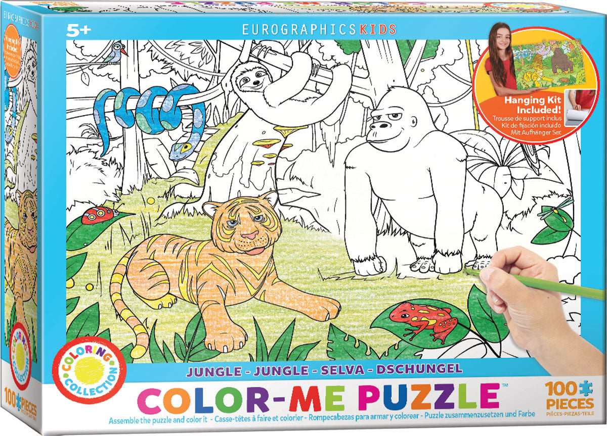 Color Me - Jungle – 100 Piece Jigsaw Puzzle (Eurographics)
