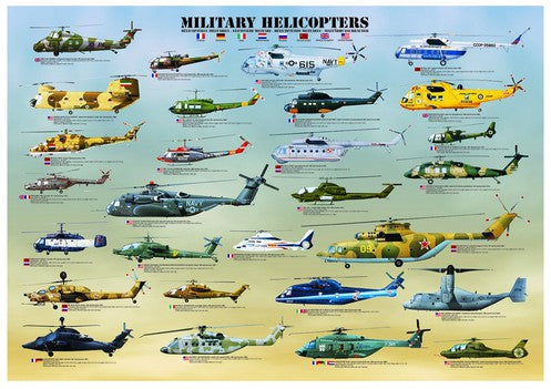 Eurographics - Military Helicopters - 1000 Piece Jigsaw Puzzle