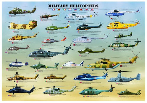 Military Helicopters – 1000 Piece Jigsaw Puzzle (Eurographics)