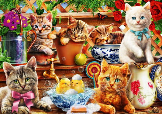 Bluebird Puzzle - Kittens in the Potting Shed - 1000 Piece Jigsaw Puzzle