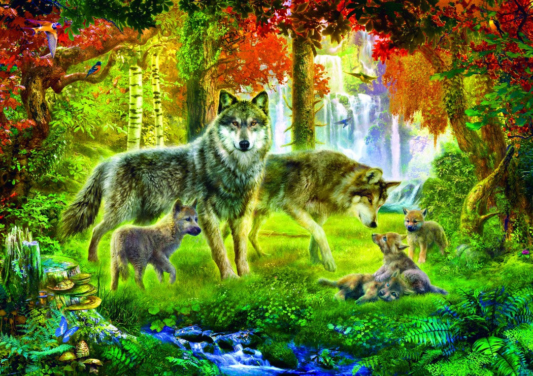 Bluebird Puzzle - Summer Wolf Family - 1000 Piece Puzzle