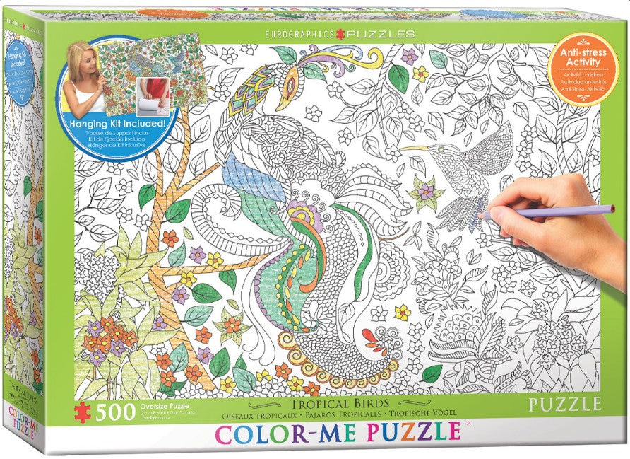 Eurographics 6055-0889 XXL Color Me - Tropical Birds 500 Piece Jigsaw Puzzle