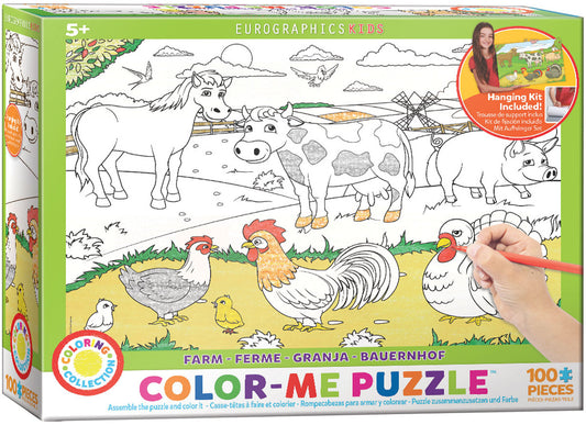 Eurographics 6111-0893 Color Me - Farm 100 Piece Jigsaw Puzzle